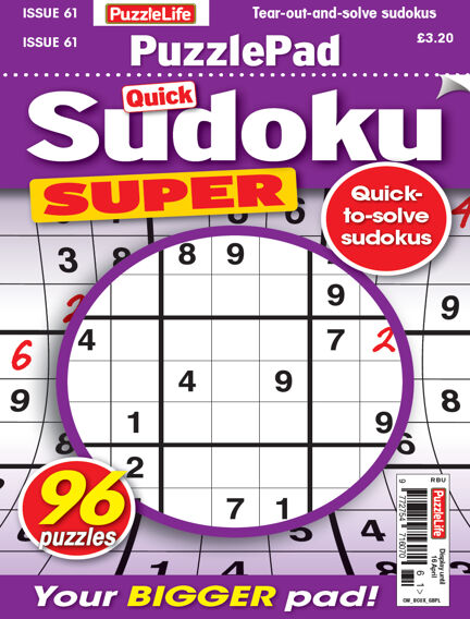 PuzzleLife PuzzlePad Sudoku Super