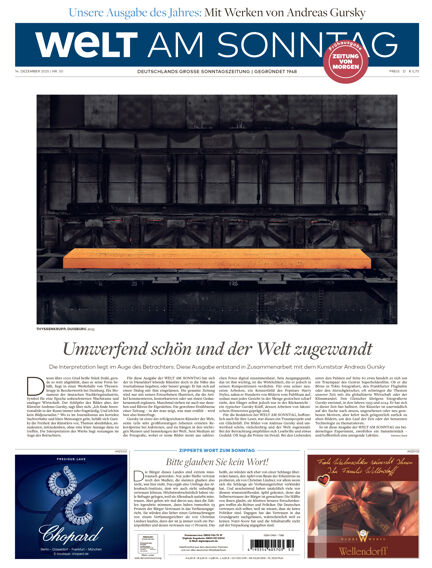 WELT AM SONNTAG Frühausgabe Samstag