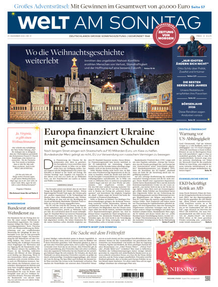 WELT AM SONNTAG Frühausgabe Samstag