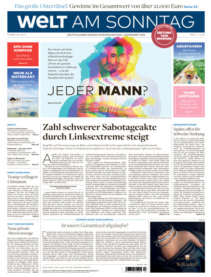 WELT AM SONNTAG Frühausgabe Samstag