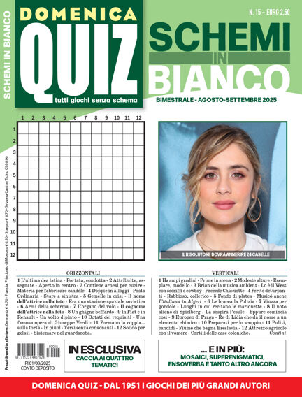 Domenica Quiz Schemi in Bianco
